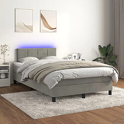 Sommier à lattes LED,Cadre à lattes de lit avec matelas pour Adulte Gris clair 120x200 cm -MN82009