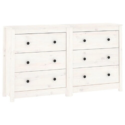 Maison Chic Buffet,Meuble de Rangement,commode pour salon,Cuisine Blanc 140x35x80 cm Bois massif de pin -MN47523