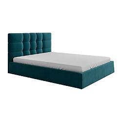 Acheter Lit coffre 160 x 200 cm - Tissu - Bleu canard + Matelas - ELIAVA de Pascal Morabito