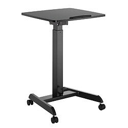 Maclean Table d'ordinateur portable avec roulettes Bureau assis-debout Réglable en hauteur jusqu'à max. 113cm Inclinable à 30 degrés Noir