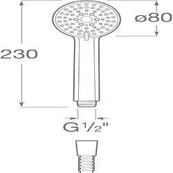 Douchette Stella 8 cm 3 jets - ROCA*