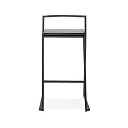 Mes Lot de 2 tabourets de bar H65 cm en PU et métal noir