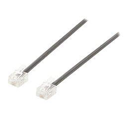 Câble téléphonique RJ11 M - RJ11 M RJ11 (6P4C) Femelle - RJ11 (6P4C) Femelle Nappe 5.00 m Noir