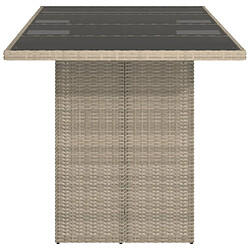 Avis vidaXL Table de jardin dessus en verre gris clair 190x80x74 cm