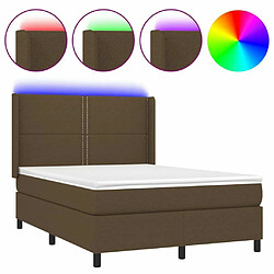 Sommier à lattes et matelas LED,Cadre à lattes de lit pour Adulte Marron foncé 140x190 cm -MN13112