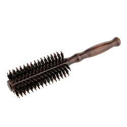 Acheter manche en bois rond brosse à cheveux coiffeur coiffeur curling brosse à cheveux 14 rangs