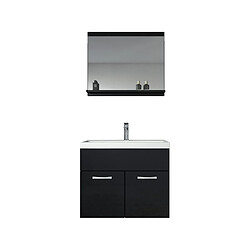 Auco Meuble de salle de bain de Montreal 02 - Armoire de rangement Meuble lavabo evier Meuble lavabo Noir brilliant 60x35 cm 