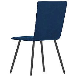 Decoshop26 Lot de 2 chaises de salle à manger cuisine design moderne velours bleu CDS020258 pas cher