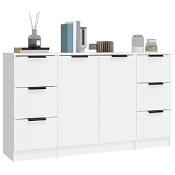 Acheter Maison Chic Ensemble de 3 Buffets,commode,console pour rangement Blanc Bois d'ingénierie -MN21750