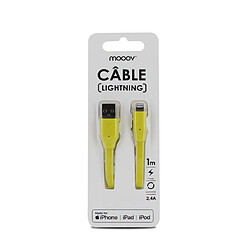 MOOOV Câble Neon MFI / USB-A plat pour iPhone iPad 1 m - jaune