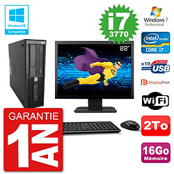 PC HP Z220 SFF Ecran 22" Core i7-3770 RAM 16Go Disque 2To Graveur DVD Wifi W7 · Occasion 