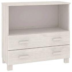 Maison Chic Buffet,Meuble de Rangement,commode pour salon,Cuisine HAMAR Blanc 85x35x80 cm Bois massif de pin -MN57590