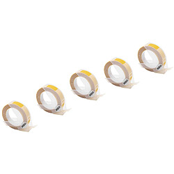 vhbw 5x cassette cartouche ruban de marquage 3D 9mm blanc sur jaune pour imprimante d'étiquette Dymo 1805, 1855, Jet, Junior, Mini, Omega