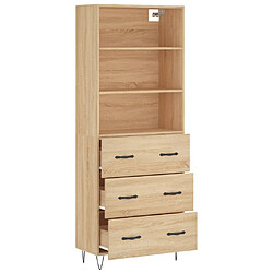 Avis vidaXL Buffet haut Chêne sonoma 69,5x34x180 cm Bois d'ingénierie