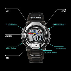 Wewoo Montre sport Femmes Transparent Digital Watch de imperméable à l'eau avec LED (Noir) pas cher