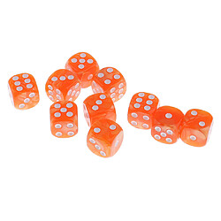 Avis 10 pièces en plastique à 6 faces numériques d6 pour la partie bar jeu de table orange