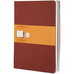 Moleskine Set de 3 cahiers lignés Très grand format Couverture souple 19 x 25 cm Rouge pas cher