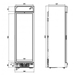 Armoire Negative Vitrée - 1 Porte 382 L - Combisteel - R290Vitrée