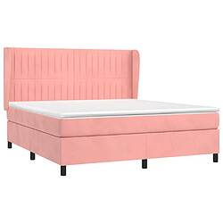 Avis Maison Chic Lit Adulte - Lit simple Lit à sommier tapissier avec matelas moelleux - Meuble de Chambre - Rose 180x200 cm Velours -MN66220