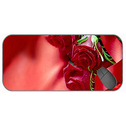 Universal (750x300x3) Pad de souris de jeu étendu grande taille, la Saint-Valentin, rose, coussinet de souris à fleurs avec cousue