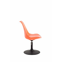 Avis Decoshop26 Chaise de salle à manger x1 pivotante hauteur réglable en plastique orange et pied trompette en métal chromé 10_0003764