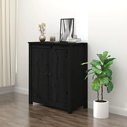 vidaXL Buffet noir 70x35x80 cm bois massif de pin