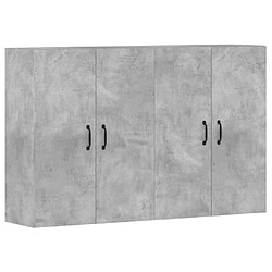 Maison Chic Lot de 2 Armoires murales,Meuble de Rangement,Armoire Suspendue gris béton bois d'ingénierie -MN73868