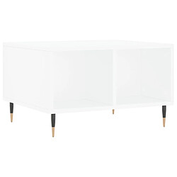 Maison Chic Table basse,Table Console Table d'appoint, Table pour salon Blanc 60x50x36,5 cm Bois d'ingénierie -MN38794