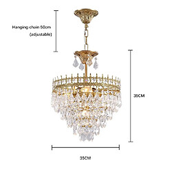 Acheter Universal Lustre en cristal français de 35 cm, E14 220val or allée entrée manteau et chapeau lumière, lustre de chevet en cristal K9