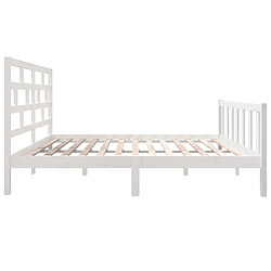 Acheter vidaXL Cadre de lit sans matelas blanc bois de pin massif