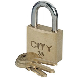 Cadenas varié à 3 clés corps laiton anse acier cémenté City 45 