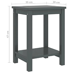 Acheter vidaXL Table de chevet Gris foncé 35x30x47 cm Bois de pin massif