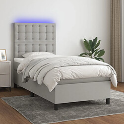 vidaXL Sommier à lattes de lit et matelas et LED Gris clair 100x200 cm 