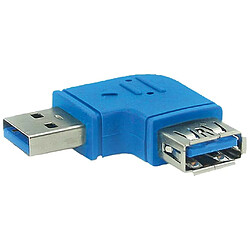 Adaptateur InLine® USB 3.0 Type A mâle à A femelle coudé à 90 °