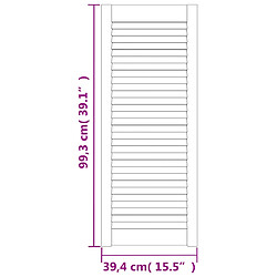 vidaXL Porte d'armoire à persiennes blanc 99,3x39,4 cm pin massif pas cher