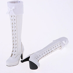 Acheter 1/3 BJD Chaussures Bottes Mi-hautes Martin Bottes Pour Dollfie Talons Hauts Blanc