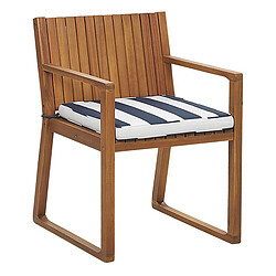 Beliani Chaise avec coussin Bois Bleu marine SASSARI