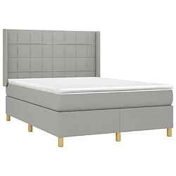 Acheter Sommier à lattes et matelas LED,Cadre à lattes de lit pour Adulte Gris clair 140x200 cm Tissu -MN43286