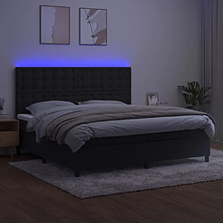 Avis vidaXL Sommier à lattes de lit matelas et LED Noir 200x200 cm Velours