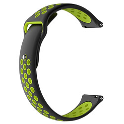 Wewoo Bracelet pour montre connectée Dragonne sport en silicone bicolore Huawei Series 1 18 mm noir + vert