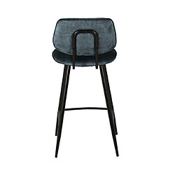 Acheter Mes Lot de 2 chaises de bar H68 en tissu velours bleu nuit - SITEA