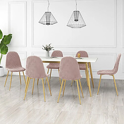 vidaXL Chaises à manger lot de 6 rose velours 