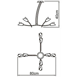 Acheter Luminaire Center Suspension Pietra 4 Arm 8 Ampoules G9, laiton antique