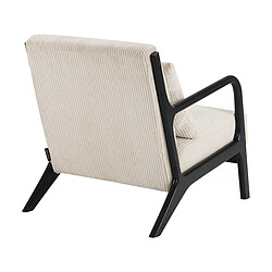 Habitat Et Jardin Fauteuil en velours côtelé style scandinave en bois Clinton - Beige pas cher