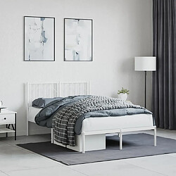 Maison Chic Cadre/structure de lit métal et tête de lit pour adulte - Lit Moderne Chambre blanc 120x200 cm -MN93775