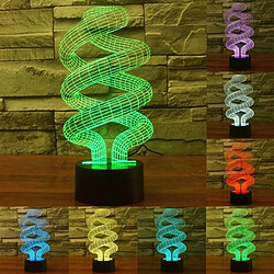 Wewoo Lampe 3D Spirale Style 7 Couleur Décoloration Creative Visual Stéréo 3D tactile Interrupteur Contrôle LED Lumière Bureau Nuit