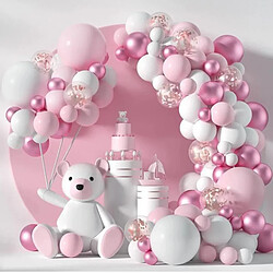 Euro Mega 104 PCS Rose Ballons Arc Guirlande Kit Blanc Métallique Rose Or Rose Décoration Fête Mariage Anniversaire