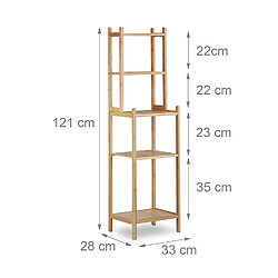 Helloshop26 Etagère de salle de bain en bambou 5 niveaux 121 cm 3213070 