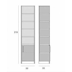 Inside 75 Composition lit escamotable blanc mat DYNAMO SOFA canapé gris Couchage 140 x 200 cm 2 colonnes rangement + angle