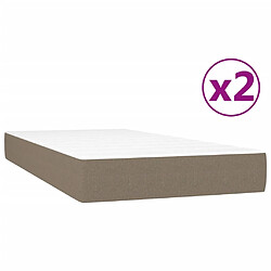 Acheter vidaXL Sommier à lattes de lit avec matelas Taupe 200x200 cm Tissu